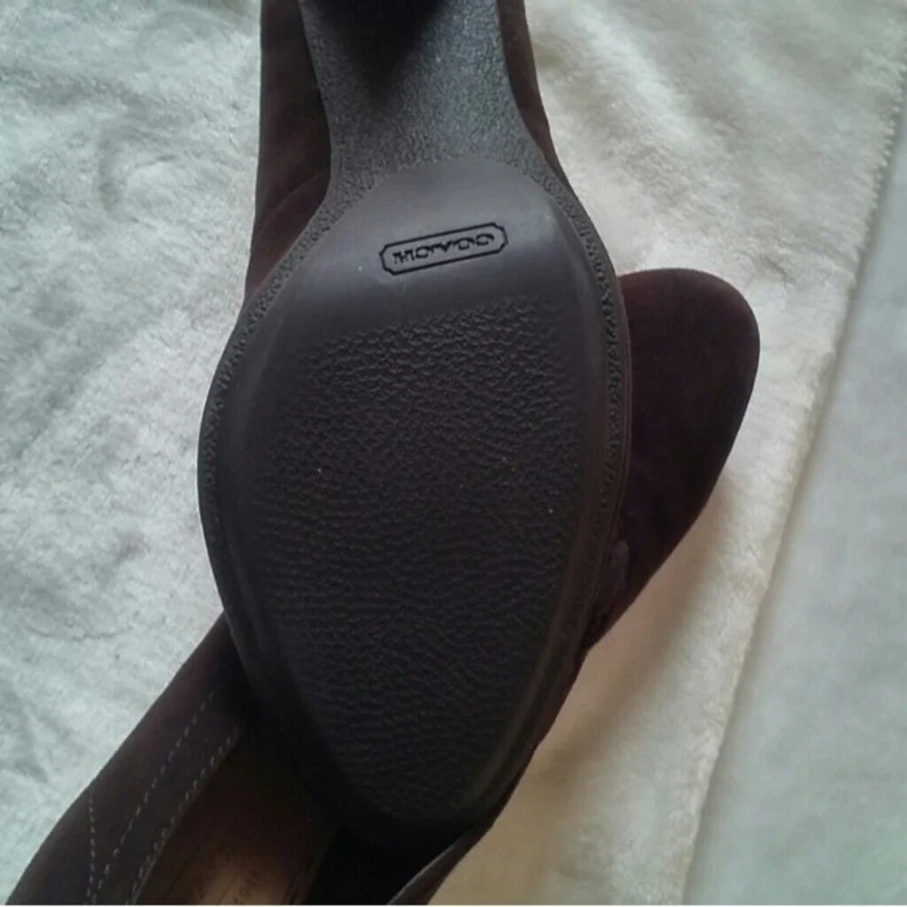 Coach Adra Suede Heeled Booties Sz 9.5 EUC
